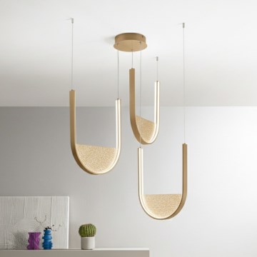 Ondaluce - LED zatemnljiv lestenec na kablu LOTUS LED/70W/230V zlata