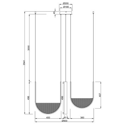 Ondaluce - LED zatemnljiv lestenec na kablu LOTUS LED/70W/230V zlata