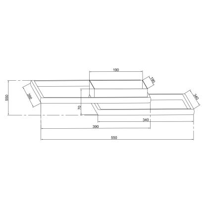 Ondaluce - LED zatemnljivo stropno svetilo DOWEL LED/46W/230V srebrno