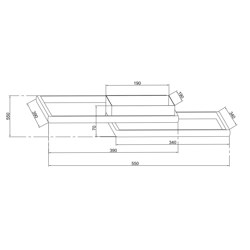 Ondaluce - LED zatemnljivo stropno svetilo DOWEL LED/46W/230V srebrno