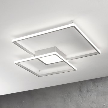 Ondaluce - LED zatemnljivo stropno svetilo DOWEL LED/60W/230V 75x75 cm srebrno