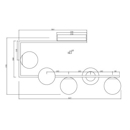 Ondaluce - Lestenec na drogu MONILE 5xE14/10W/230V zlata/bela