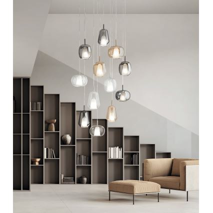 Ondaluce - Lestenec na žici THELMA 1xE27/15W/230V dimno bež