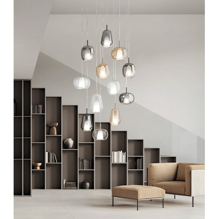 Ondaluce - Lestenec na žici THELMA 1xE27/15W/230V dimno bež