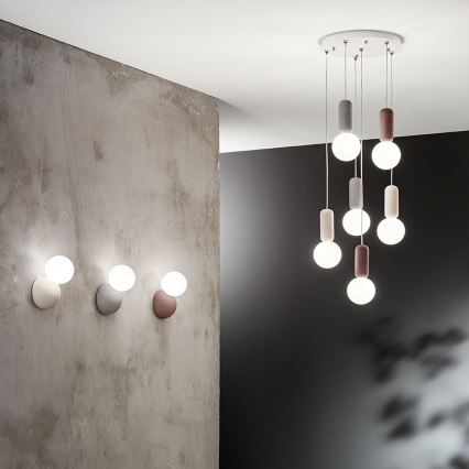 Ondaluce - Stenska svetilka ROCK 1xG9/7W/230V beton/bela