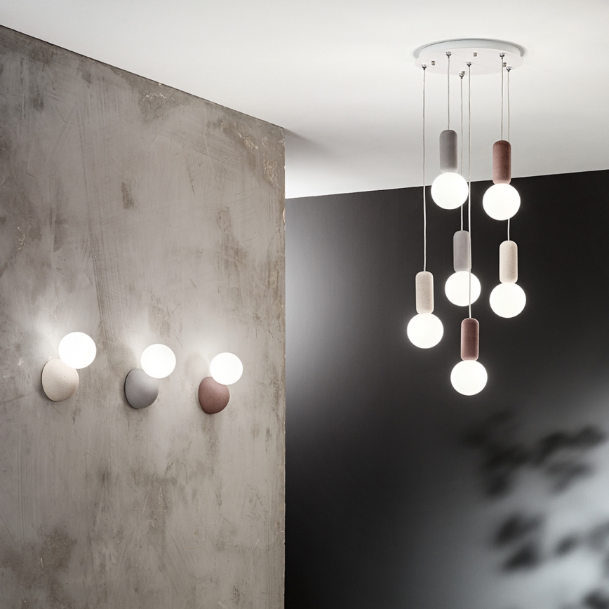 Ondaluce - Stenska svetilka ROCK 1xG9/7W/230V beton/bela