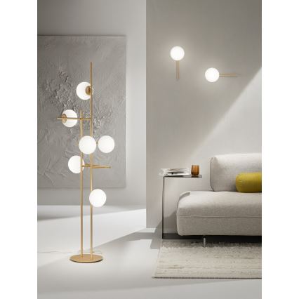 Ondaluce - Stensko svetilo JEWEL 1xE14/10W/230V zlato/belo