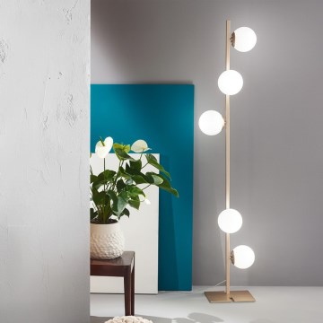 Ondaluce - Stoječa svetilka MONILE 5xE14/10W/230V 170 cm zlata/bela