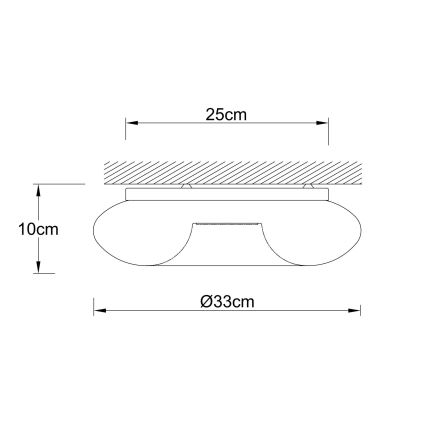 Ondaluce - Stropna svetilka DODI 2xE27/15W/230V Ø 33 cm bela