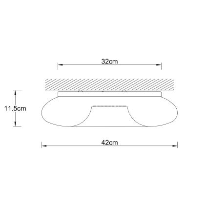 Ondaluce - Stropna svetilka DODI 3xE27/15W/230V, premer 42 cm, bela