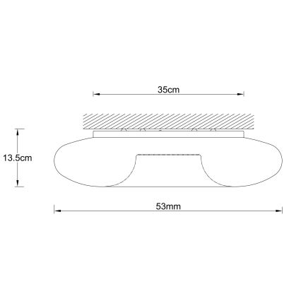 Ondaluce - Stropna svetilka DODI 4xE27/15W/230V premer 53 cm bela