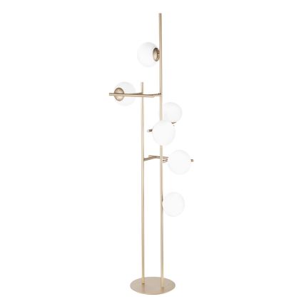 Ondaluce - Talna svetilka JEWEL 6xE14/10W/230V 166 cm zlata/bela