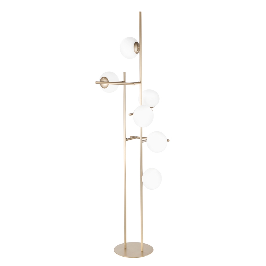 Ondaluce - Talna svetilka JEWEL 6xE14/10W/230V 166 cm zlata/bela