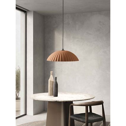 Ondaluce - Viseča svetilka na kabelu RUSTIC 1xE27/15W/230V, premer 50 cm, beton/rjava