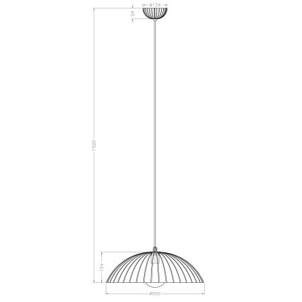 Ondaluce - Viseča svetilka na kabelu RUSTIC 1xE27/15W/230V, premer 50 cm, beton/rjava