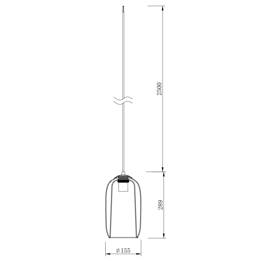 Ondaluce - Viseča svetilka na kablu BONNIE 1xE27/15W/230V premer 15,5 cm črna/dimna črna