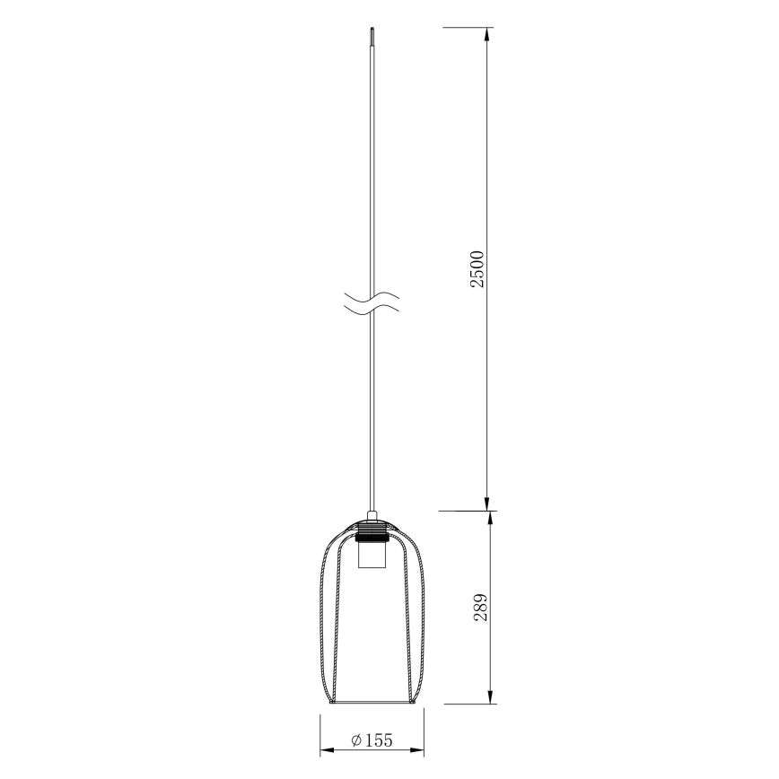 Ondaluce - Viseča svetilka na kablu BONNIE 1xE27/15W/230V premer 15 cm črna/dimno bež