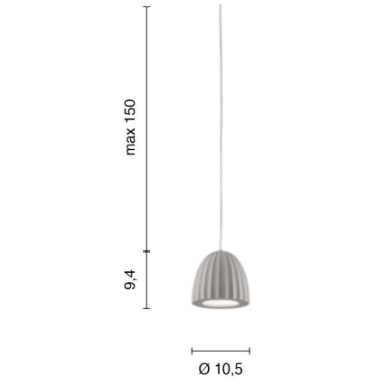 Ondaluce - Viseča svetilka na kablu CONCRETE 1xGU10/7,5W/230V premer 10,5 cm beton/siva
