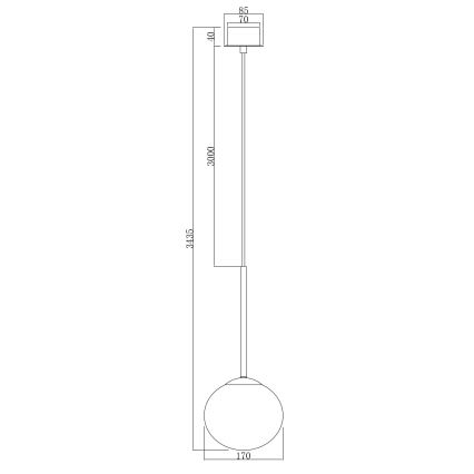 Ondaluce - Viseča svetilka na kablu JEWEL 1xE14/10W/230V premer 17 cm črna/zadimljena črna