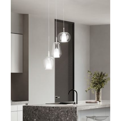 Ondaluce - Viseča svetilka THELMA na tankem kablu 1xE27/15W/230V, prozorna