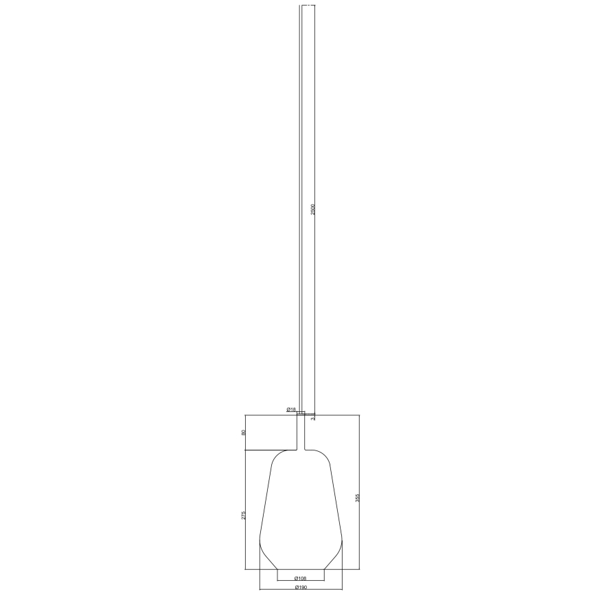 Ondaluce - Viseča svetilka THELMA na vrvici 1xE27/15W/230V, premer 19 cm, črna/dimna siva