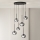 Ondaluce - Viseči lestenec na kablu JEWEL 6xE14/10W/230V, premer 55 cm, črna/dimna črna