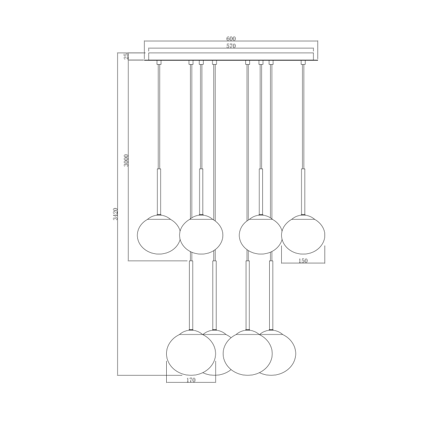 Ondaluce - Viseči lestenec na kablu JEWEL 8xE14/10W/230V premer 70 cm zlato/bela