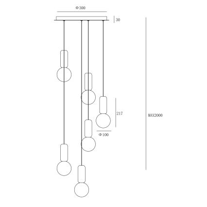 Ondaluce - Viseči lestenec na kablu ROCK 6xG9/7W/230V premer 35 cm beton rjava/siva/bela