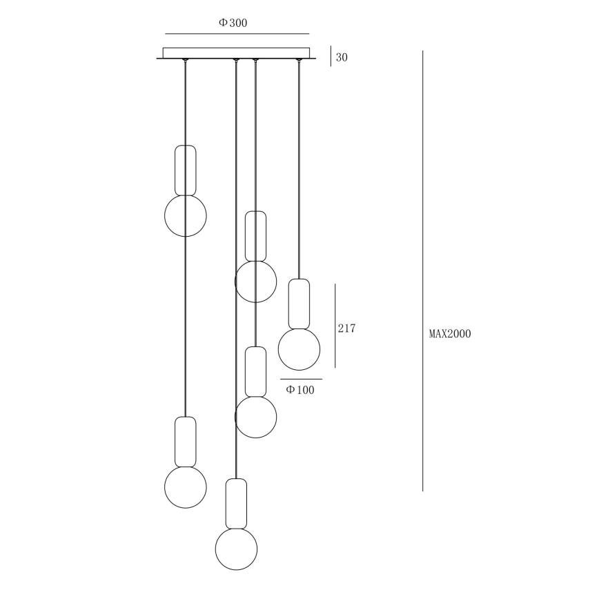 Ondaluce - Viseči lestenec na kablu ROCK 6xG9/7W/230V premer 35 cm beton rjava/siva/bela
