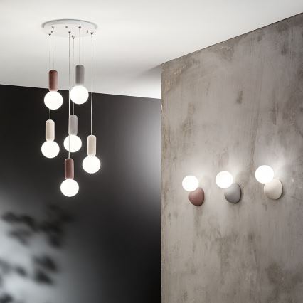 Ondaluce - Viseči lestenec na lanku ROCK 6xG9/7W/230V premer 35 cm beton/rjava/siva/bela