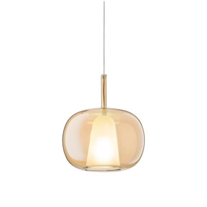 Ondaluce - Viseči lestenec na žici THELMA 1xE27/15W/230V premer 25 cm zlata/dimno bež
