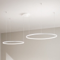 Ondaluce - Zatemljiv LED lestenec na jekleni vrvici SOEL LED/28W/230V + LED/38W 3000/4000K premer 80/60 cm bela