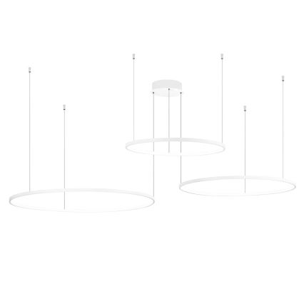 Ondaluce - LED zatemljiv viseči lestenec na kablu SOEL LED/28W/230V + LED/38W + LED/47W, premer 100/80/60 cm, bela