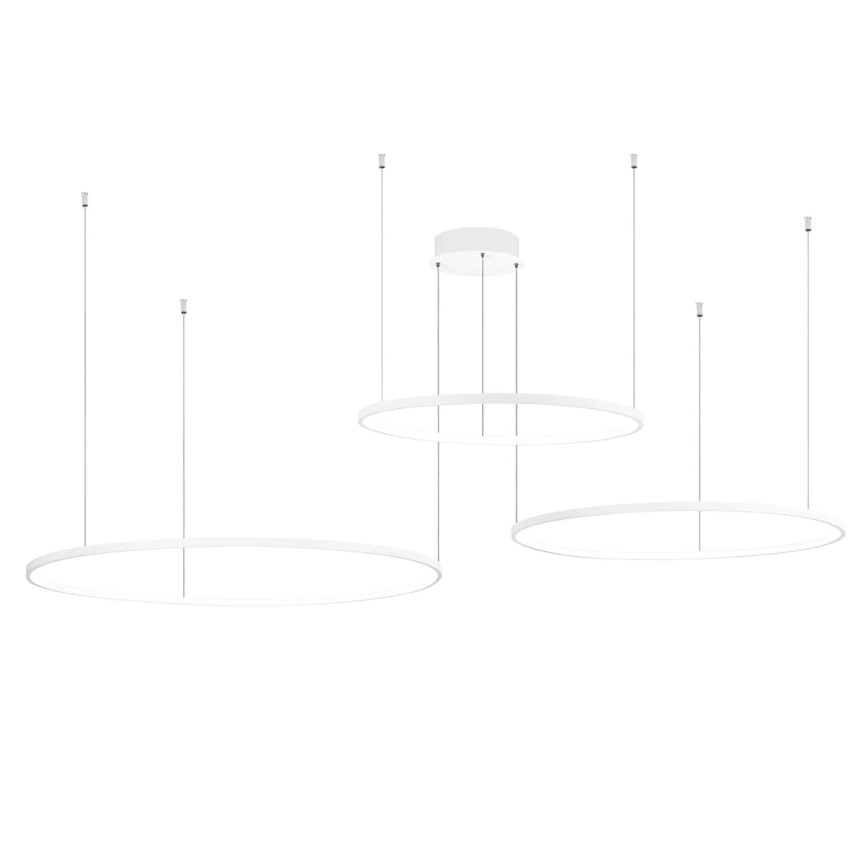 Ondaluce - LED zatemljiv viseči lestenec na kablu SOEL LED/28W/230V + LED/38W + LED/47W, premer 100/80/60 cm, bela