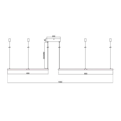 Ondaluce - LED zatemljiv viseči lestenec na kablu SOEL LED/28W/230V + LED/38W + LED/47W, premer 100/80/60 cm, bela