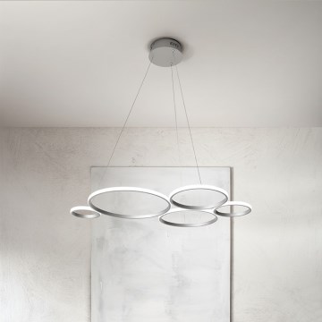 Ondaluce - zatemljiv LED lestenec na kablu POIS LED/60W/230V srebrn