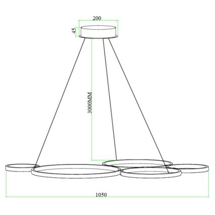 Ondaluce - zatemljiv LED lestenec na kablu POIS LED/60W/230V srebrn