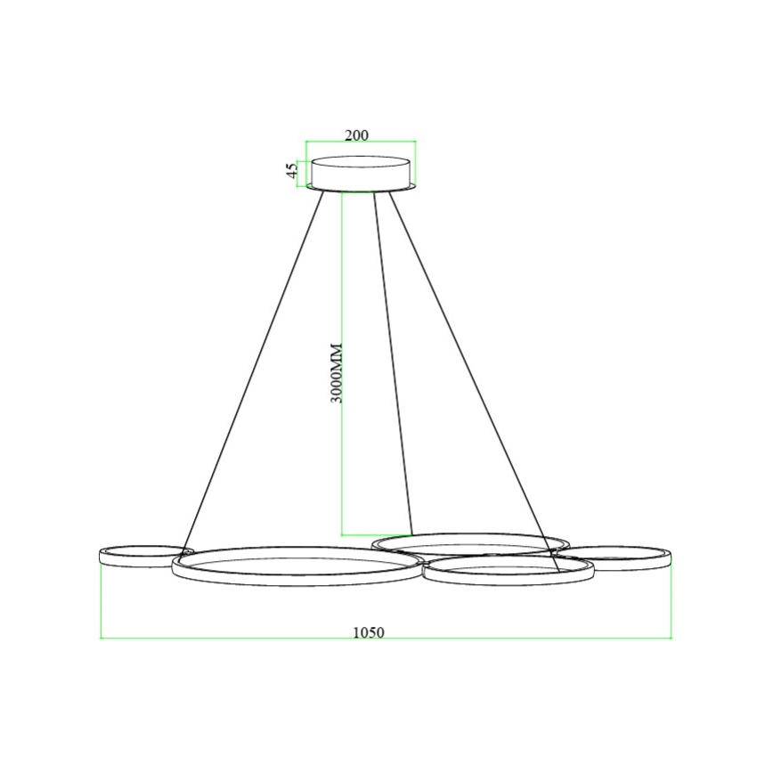 Ondaluce - zatemljiv LED lestenec na kablu POIS LED/60W/230V srebrn