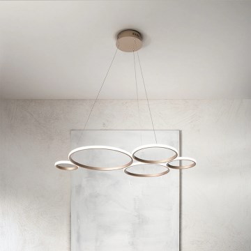 Ondaluce - zatemljiv LED lestenec na kablu POIS LED/60W/230V zlati