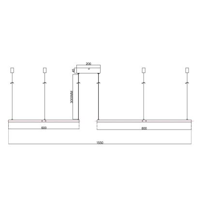 Ondaluce - zatemnljiv LED viseči lestenec SOEL na kablu LED/28W/230V + LED/38W, premer 80/60 cm, v zlati barvi