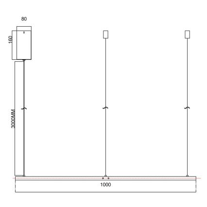 Ondaluce - zatemljiv LED viseči lestenec na kablu SOEL LED/47W/230V, premer 100 cm, zlata
