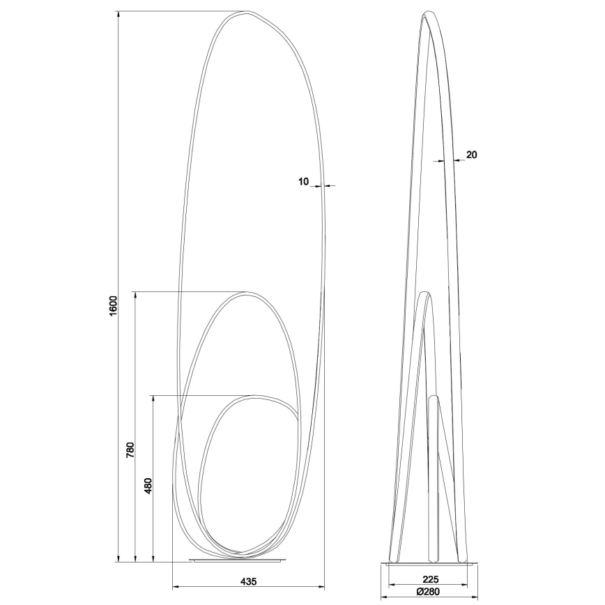 Ondaluce - Zatemnjevalna LED stoječa svetilka GOLDEN LED/45W/230V, zlata