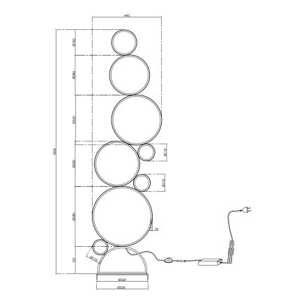 Ondaluce - Zatemnjevalna LED stoječa svetilka POIS LED/52W/230V 160 cm zlata