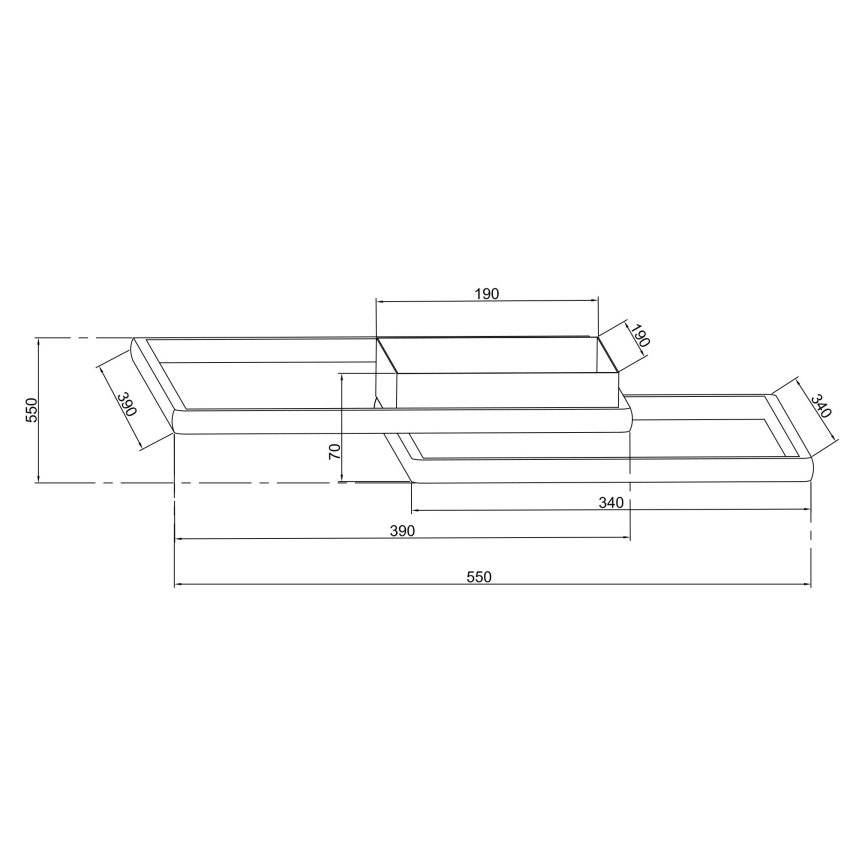 Ondaluce - zatemnjevalna LED stropna svetilka DOWEL LED/46W/230V 55x55 cm zlata