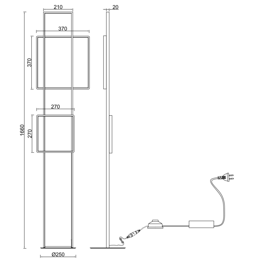 Ondaluce - Zatemnjiva LED stoječa svetilka DOWEL LED/77W/230V zlata