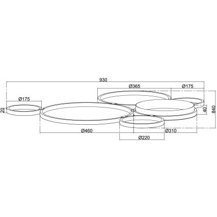 Ondaluce - Zatemnjiva stropna LED svetilka POIS LED/68W/230V srebrna