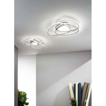 Ondaluce - Zatemnjivo LED stropno svetilo ROSE LED/60W/230V 50x54 cm srebrno