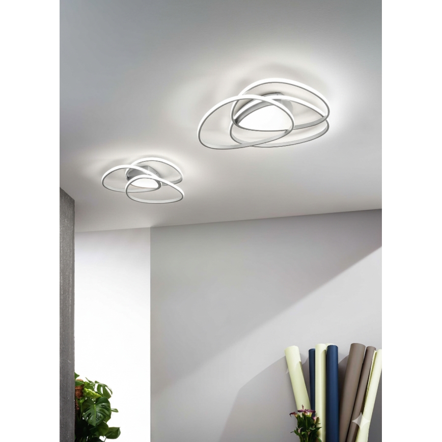 Ondaluce - Zatemnjivo LED stropno svetilo ROSE LED/60W/230V 50x54 cm srebrno