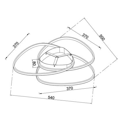 Ondaluce - Zatemnljivo LED stropno svetilo ROSE LED/60W/230V 50x54 cm v zlati barvi
