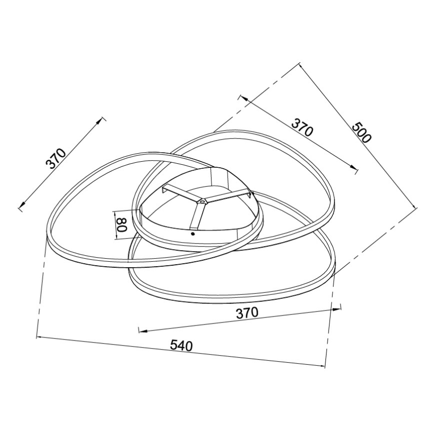 Ondaluce - Zatemnljivo LED stropno svetilo ROSE LED/60W/230V 50x54 cm v zlati barvi